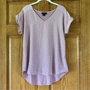 5/$15 Metaphor Light Pink Lavender Dual Fabric SS Top Medium